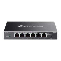 Omada 6-Port Gigabit Easy Managed Switch with 4-Port PoE+ PORT: 4× Gigabit PoE+ Ports, 2x Gigabit Non-PoE Ports SPEC: 802.3at/af, 65W PoE Power, Desktop Steel Case and Fanless FEATURE: Integration with Omada SDN Controller and Omada Cloud Essentials, Fast