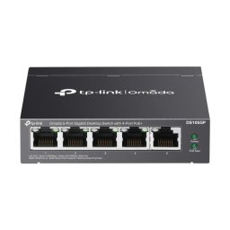 Omada 5-Port Gigabit Desktop Switch with 4-Port PoE+ PORT: 4× Gigabit PoE+ Ports, 1× Gigabit Non-PoE Port SPEC: 802.3af/at, 65 W PoE Power, Desktop Steel Case FEATURE: Plug and Play