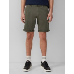 Q/S by s.Oliver Pantaloni scurti chino barbati, John, cu talie medie si croiala Regular fit, Verde inchis (SELECTATI MARIMEA: 34)