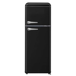 Frigider cu 2 usi retro STARCREST SRF-208BK, 208 L, Clasa E, Design Vintage, Iluminare LED, Termostat Reglabil, H 147 cm, Negru