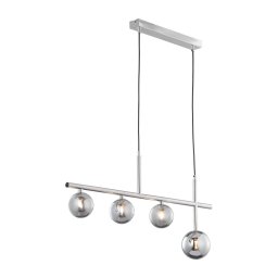 Jupiter 1902 - Lustră pe cablu NEPTUN 4xG9/14W/230V crom mat/gri fumuriu