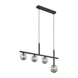 Jupiter 1908 - Lustru suspendat pe cablu NEPTUN 4xG9/14W/230V negru/gri fumuriu
