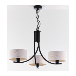 Jupiter 2103 - Lustru cu lanț ARTHUR 3xE27/15W/230V alb/negru/decor marmorat