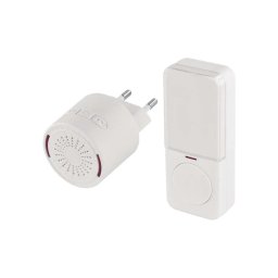 Sonerie fără fir pentru priză 230 V + 1x CR2032, albă