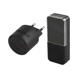 Sonerie fără fir pentru priză 230 V, cu 1 baterie CR2032 inclusă, neagră