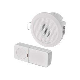 Sonerie fără fir încastrată 230V + 1xCR2032 albă