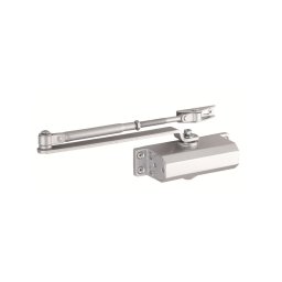 Amortizor hidraulic pentru usi - 30kg, oprire la 90°, vopsit gri