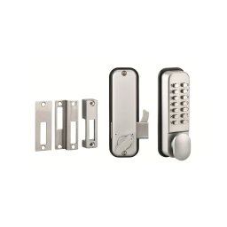 Broasca aplicata cu cifru mecanic, cu carlig, pentru usa glisanta, cromat, 8 cifre