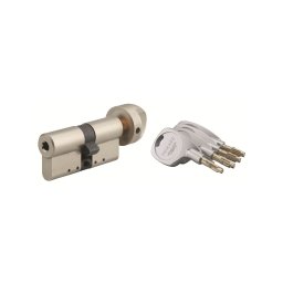 Cilindru usa cu dubla intrare Cobra 2+, 33Bx33mm, nichelat, anti-efractie, anti-intepare, anti-ruptura, 4 chei