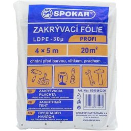 Folie de protectie din LDPE SPOKAR, pentru diverse suprafete, 4mx5m, 30microni
