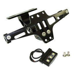 Suport numar moto reglabil aluminiu iluminat led scuter atv