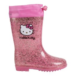Cizme cu slipici din PVC cu siret Hello Kitty
