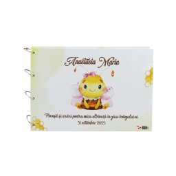 Guest Book Botez – carte mesaje invitați - model Albinuță personalizat - ILIF510018