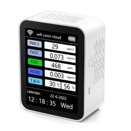 MXM Aparat inteligent de măsurare a calității aerului – PM2.5, TVOC, CO₂, CH₂O, temperatură și umiditate – WiFi, Tuya
