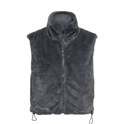 ONLY Geacă Onldana Faux Fur Rev.Waistcoat 15348986 19-3917TCX blackened pearl