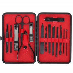 Set accesorii pentru ingrijirea fetei si a unghiilor, manichiura, pedichiura, Soulima, cu unghere, pile, foarfeca, 15 piese GartenVIP DiyLine