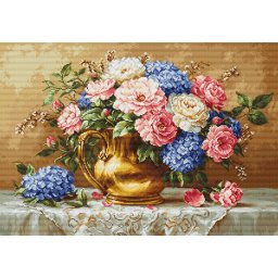 Set goblen de cusut, cu diagrama, Inflorire Aurie, 30x21 cm