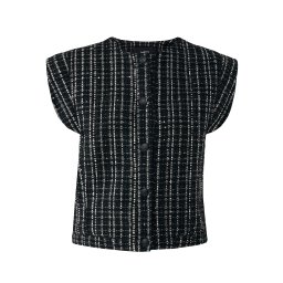 MEXX Geacă tricotată negru / alb