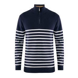 MEXX Pulover bleumarin / alb natural