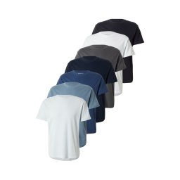 Abercrombie & Fitch Tricou 'ESSENTIAL' bleumarin / negru / alb / alb murdar