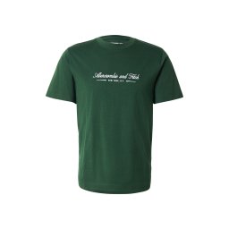 Abercrombie & Fitch Tricou verde închis / alb