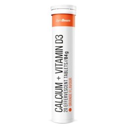 GymBeam Calciu + Vitamina D3 efervescent 20 tab. portocală