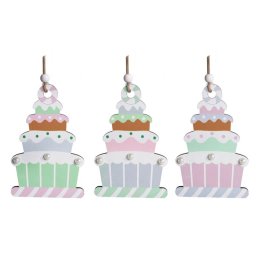 Figurina lemn color tip tort pentru decoratiuni Craciun