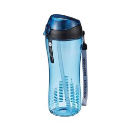 Bidon sportiv cu pai, 550 ml, albastru