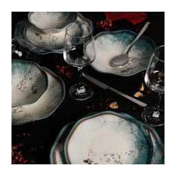 Set de masă din porțelan, 24 piese, albastru