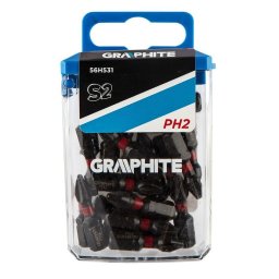 Varfuri, biti, de impact, PH2, 1/4"", set 20 buc, PH2x25 mm, Graphite