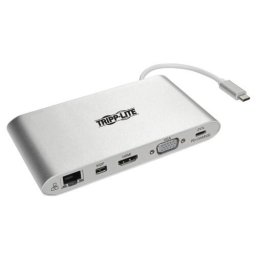 USB-C Dock U442-DOCK1-B Dual Display/1xHDMI 2.0/1xmDP 1.2/VGA/up to 1x4K or 2xFHD/3xUSB 3.2/microSD/RJ45/3.5mm/support PD 100W/Bl