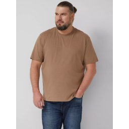 s.Oliver Big Sizes Tricou barbati big sizes cu decolteu la baza gatului, 100% bumbac, Maro (SELECTATI MARIMEA: 3XL)