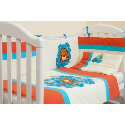 Lenjerie de pat copii, kidsdecor, ursulet in flori