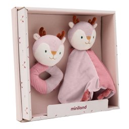 Set cadou bebe - zornaitoare si paturica moale de atasament Caprioara, de la 0 luni