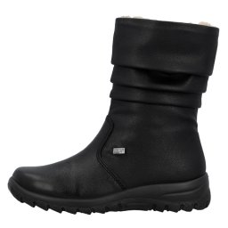 Cizme dama, Rieker, Z7171-02-Negru, casual, piele ecologica, impermeabil, scurte, cu talpa joasa, negru (Marime: 39)