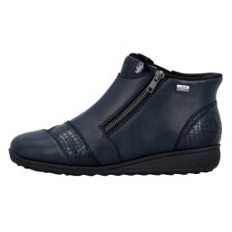 Ghete dama, Rieker, 47254-14-Albastru, casual, piele naturala, impermeabil, imblanite, cu talpa joasa, albastru (Marime: 38)