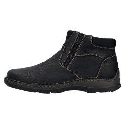 Ghete barbati, Rieker, 05362-00-Negru, casual, piele naturala, impermeabil, imblanite, cu talpa joasa, negru (Marime: 41)