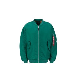 ALPHA INDUSTRIES Geacă de primăvară-toamnă 'Ma-1' verde / roșu / alb