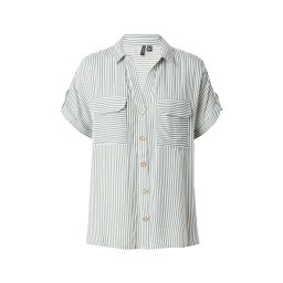 VERO MODA Bluză 'VMBumpy' verde închis / alb