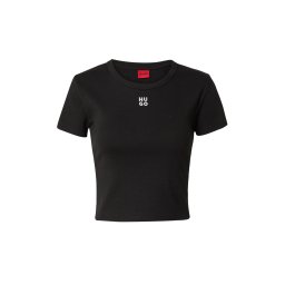 HUGO Tricou 'Delanor' negru / alb