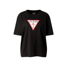 GUESS JEANS Tricou 'ICONIC' roșu / negru / alb