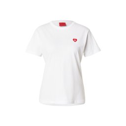 HUGO Tricou 'Damacia_6' roșu / alb