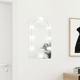 Gossi oglinda cu lumini led, arcada, 70x40 cm, sticla