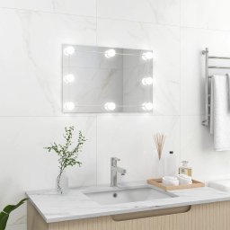 Gossi oglinda de perete cu lumini led, sticla, dreptunghiulara
