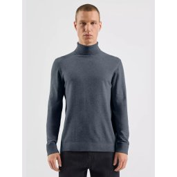 Q/S by s.Oliver Pulover tricotat barbati, cu guler inalt, croiala Regular fit, Albastru inchis (SELECTATI MARIMEA: 2XL)