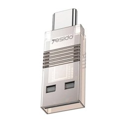 Card reader Cititor de Carduri TF, USB, Type-C, 480Mbps - Yesido (GS21) - Transparent