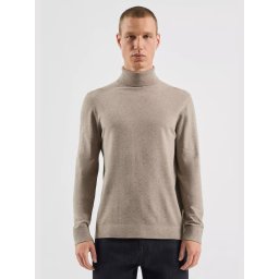 Q/S by s.Oliver Pulover tricotat barbati, cu guler inalt, croiala Regular fit, Maro (SELECTATI MARIMEA: 2XL)