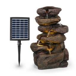 Blumfeldt Savona, fontană solară, 2,8 W, polirezină, 5 ore, baterie, iluminare LED, aspect de piatră (LEU13-Savona)
