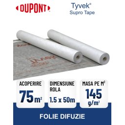Folie anticondens si difuzie cu banda adeziva DUPONT TYVEK SUPRO TAPE
