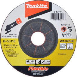Disc flexibil de slefuit 125X4.0X22.23mm, WA36P, B-53110